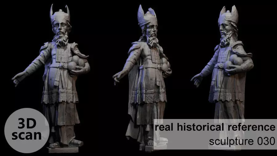 Wooden sculpture 030 3D print model_0