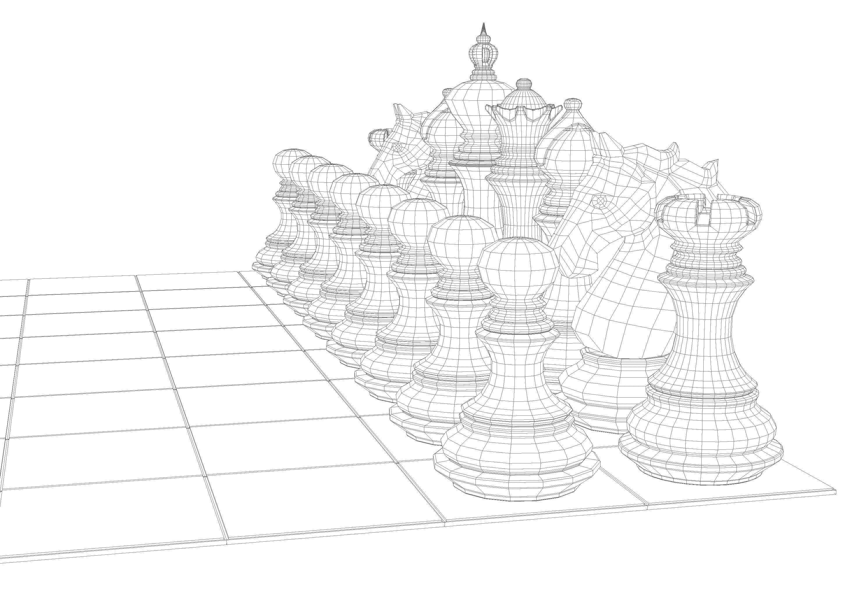 Chess Set 3D model_16