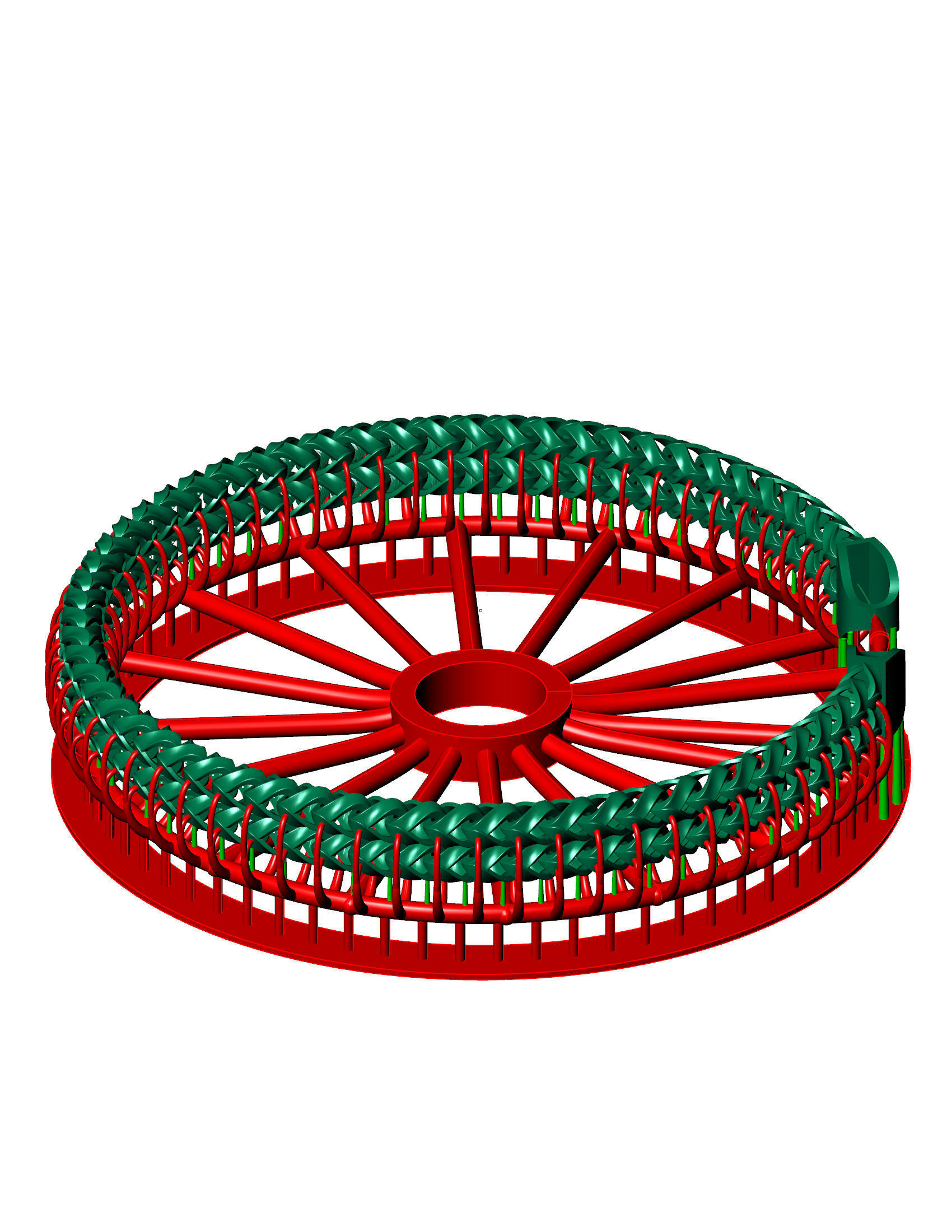 5 Size 2 line spiral Franco Cuban Bracelet or necklace edge 3D Model Collection_1