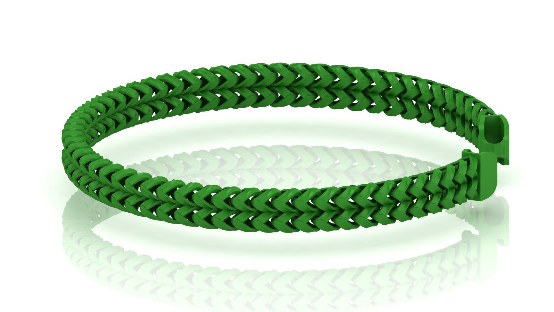 5 Size 2 line spiral Franco Cuban Bracelet or necklace edge 3D Model Collection_3