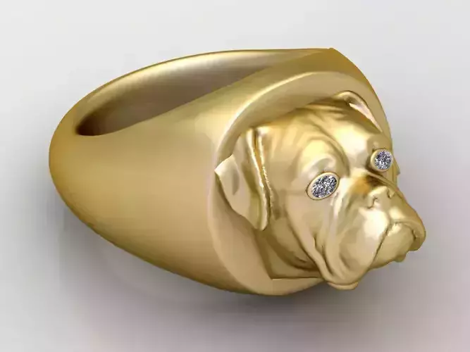 DOG ANIMAL FACE RING 3D PRINTABLE MODEL 3D print model
