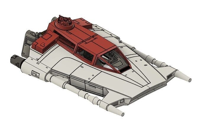 McQuarrie Concept snowspeeder V2  3D print model 3