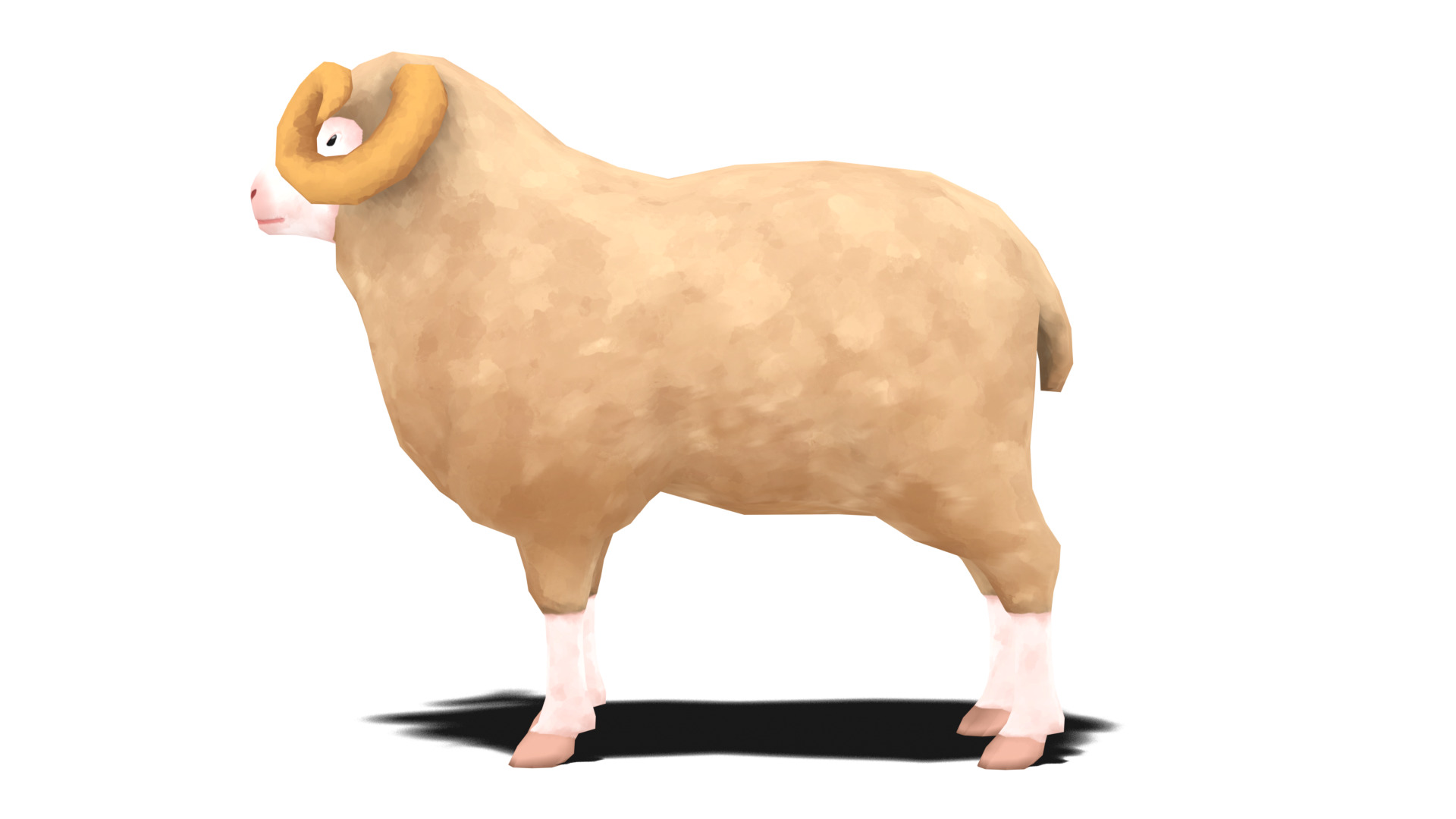 Sheep - Stylized Low-poly 3D model_2