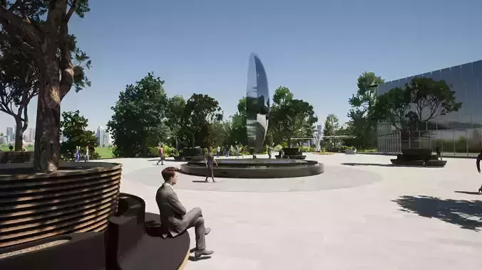 Art Object - Levitating Landmark 3D Model - Twinmotion