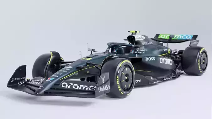 F1 2025 Aston Martin AMR25 Formula 1 Race Car Low-poly 3D model Low-poly 3D model