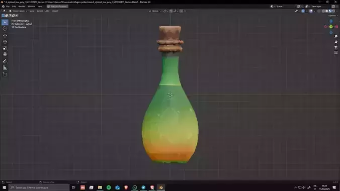 Magic Potion Bottle  Stylized Low Poly Fantasy Prop