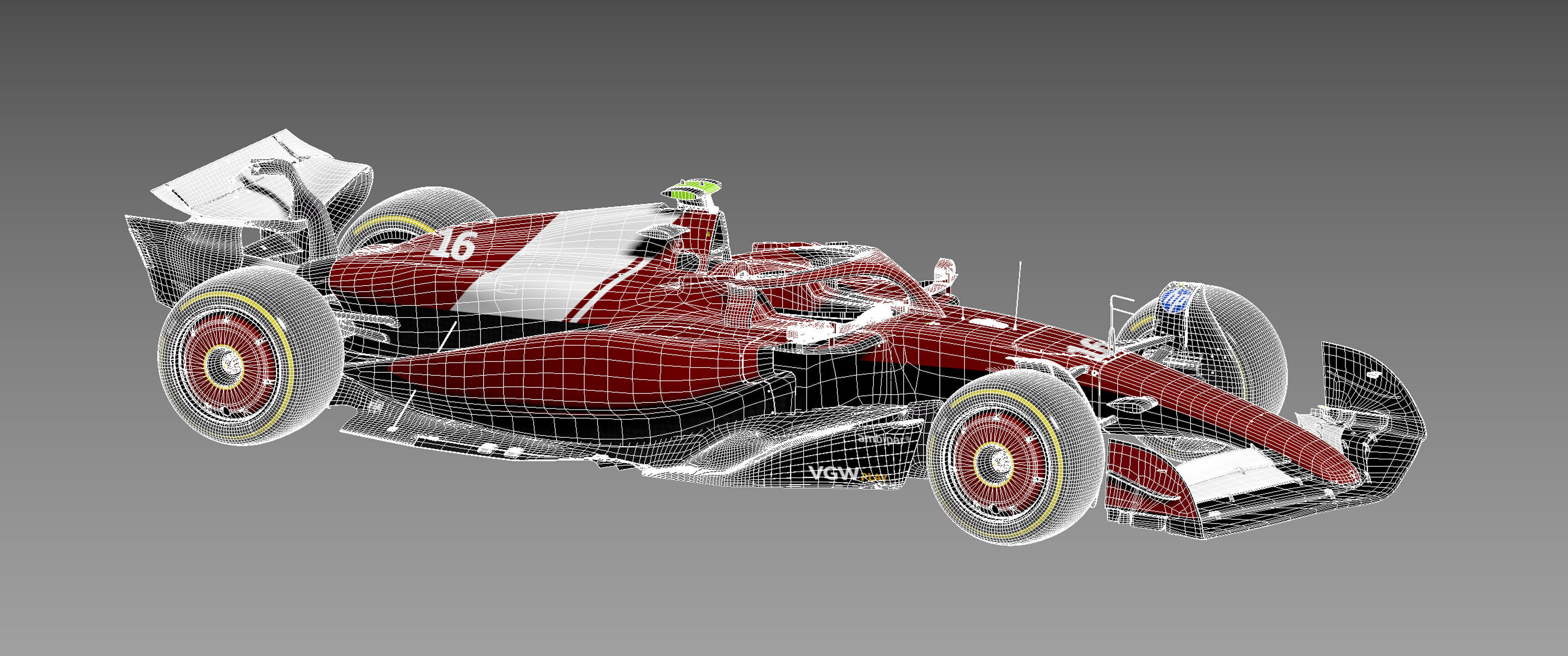 F1 2025 SF-25 Formula 1 Race Car Low-poly 3D model Low-poly 3D model_16