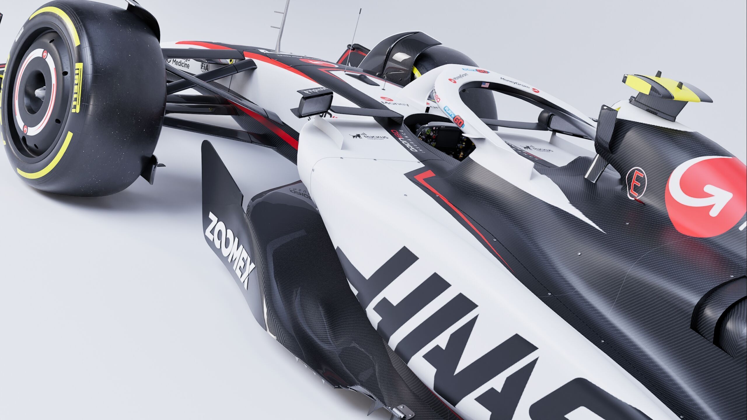 F1 2025 Haas VF-25 Formula 1 Race Car Low-poly 3D model Low-poly 3D model_9