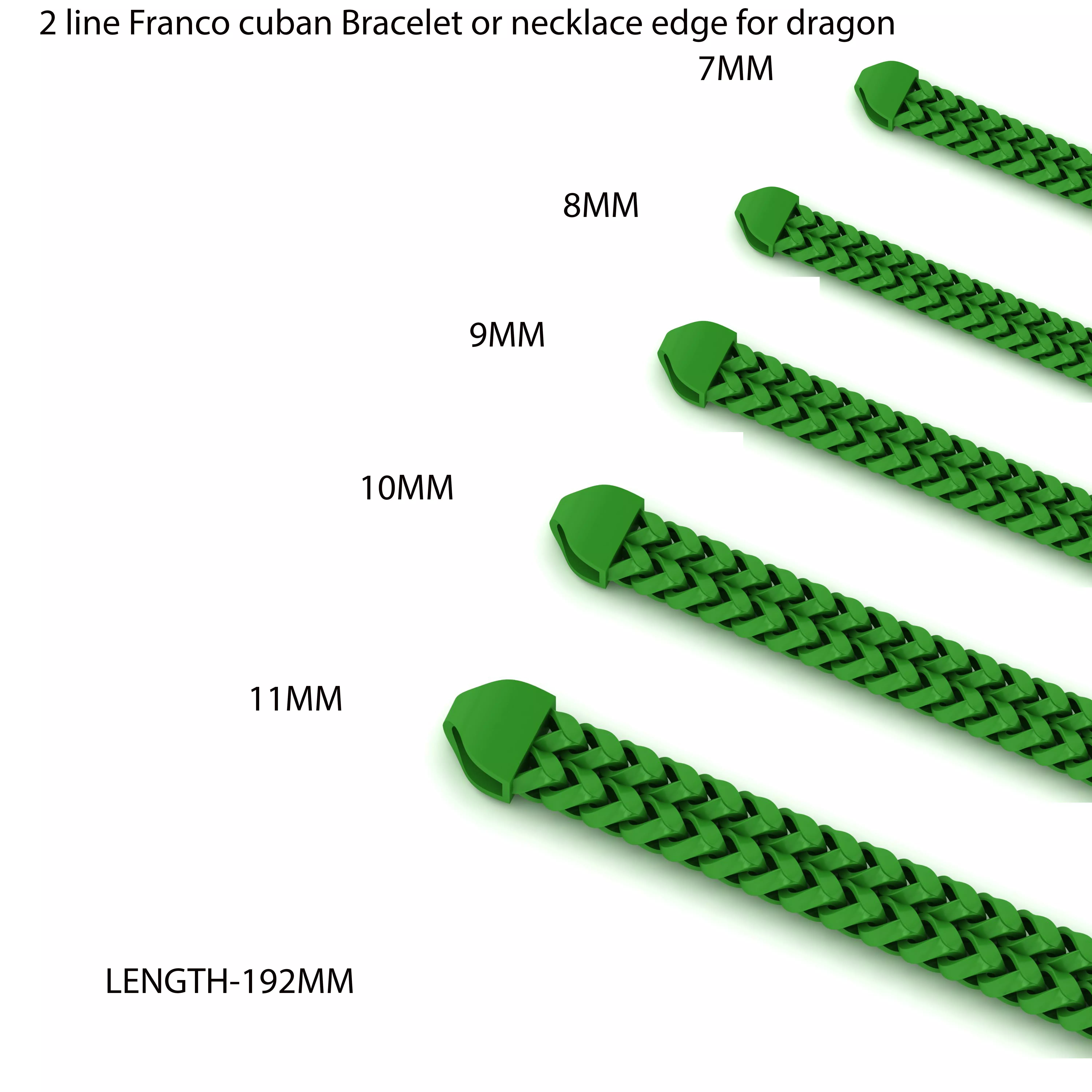 5 Size 2 line Strick Franco Cuban Bracelet or necklace 3D Model Collection_0