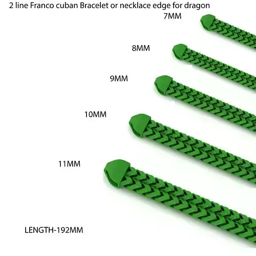 5 Size 2 line Strick Franco Cuban Bracelet or necklace 3D Model Collection