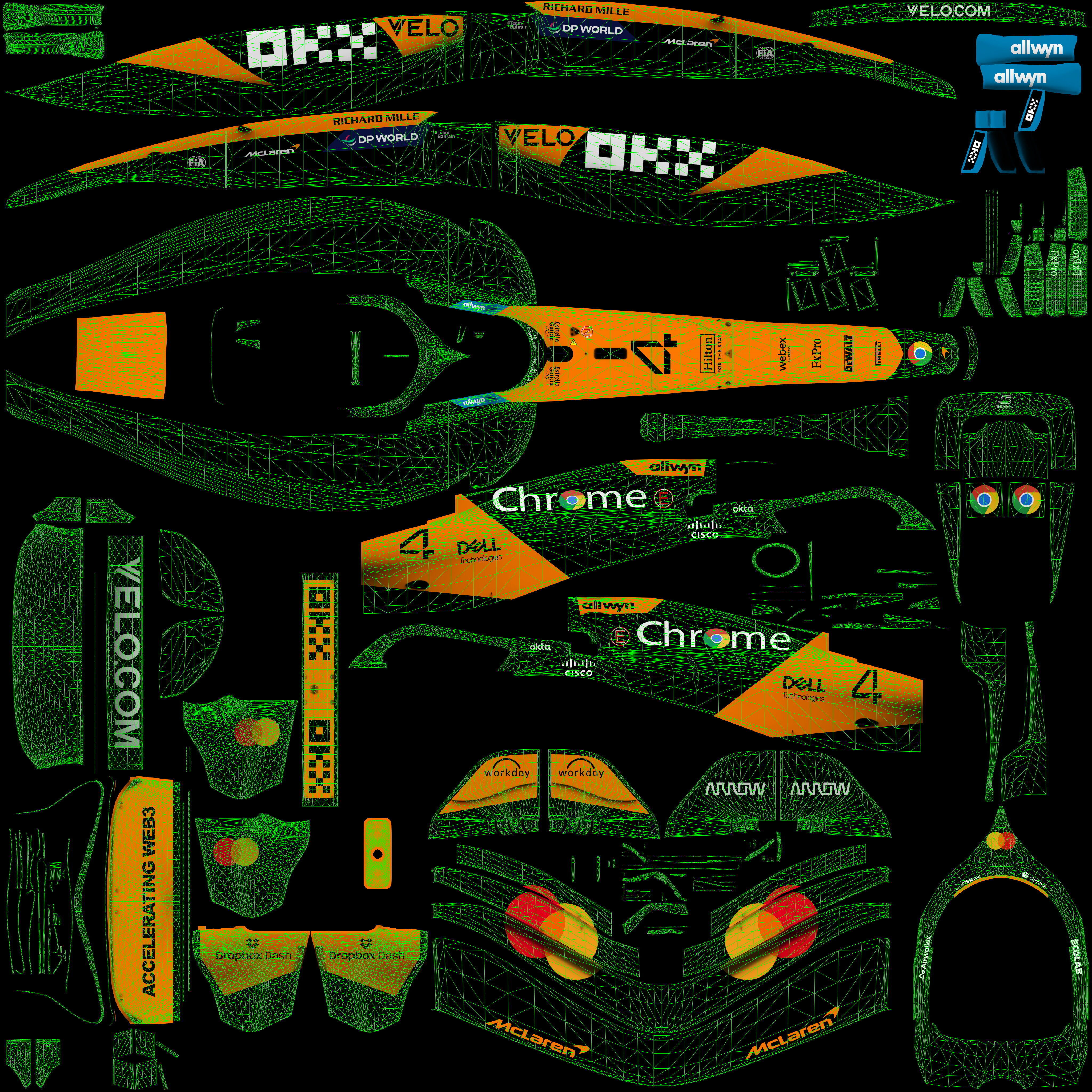 F1 2025 Mclaren MCL39 Formula 1 Race Car Low-poly 3D model Low-poly 3D model_15