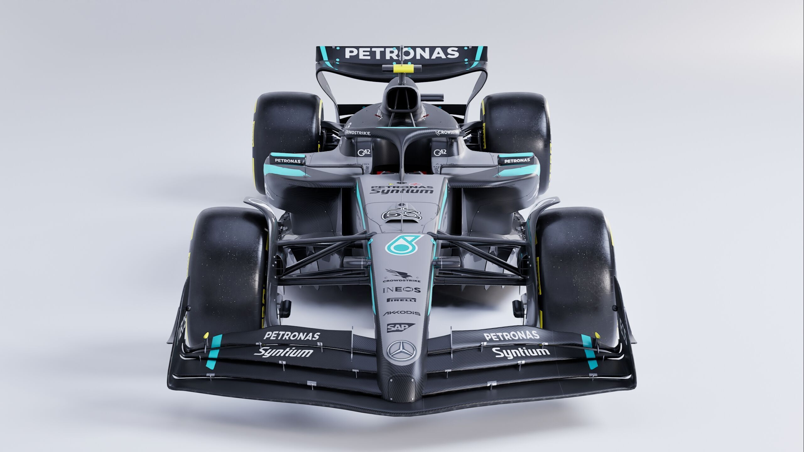 F1 2025 Mercedes W16 Formula 1 Race Car Low-poly 3D model Low-poly 3D model_3