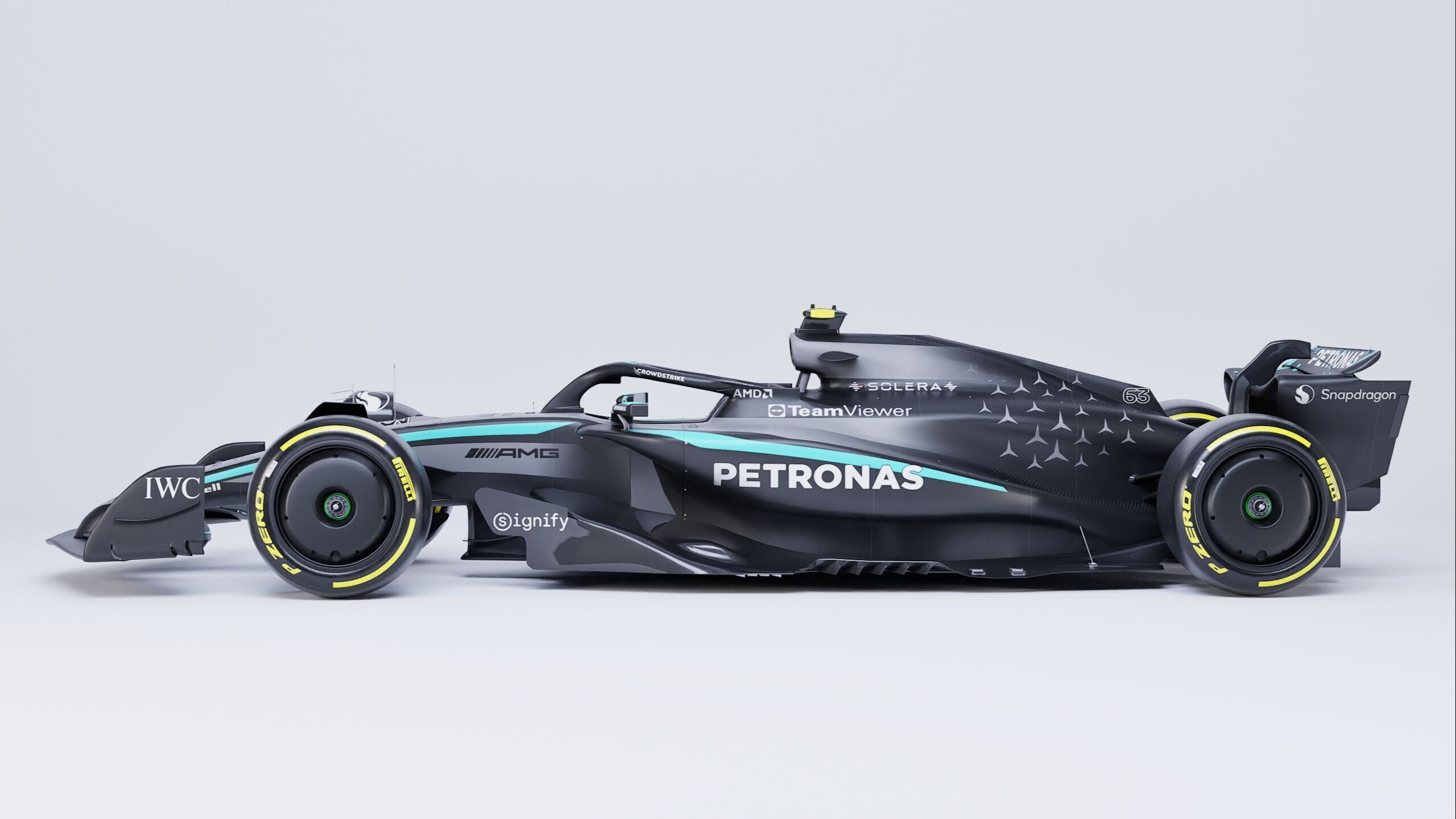 F1 2025 Mercedes W16 Formula 1 Race Car Low-poly 3D model Low-poly 3D model_1