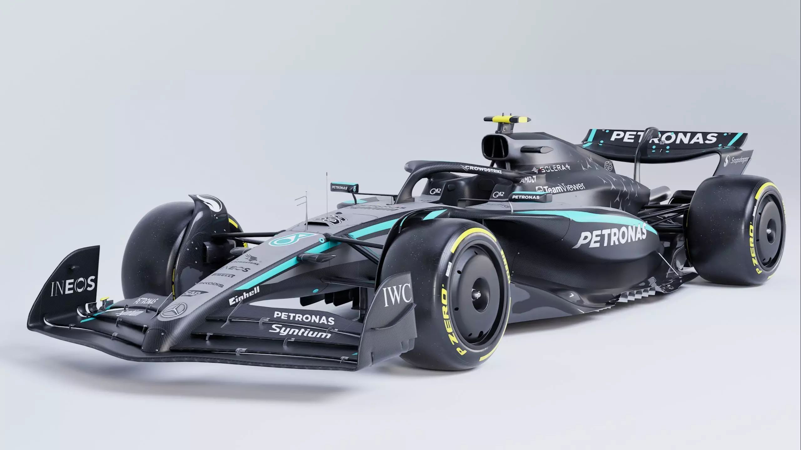 F1 2025 Mercedes W16 Formula 1 Race Car Low-poly 3D model Low-poly 3D model_0