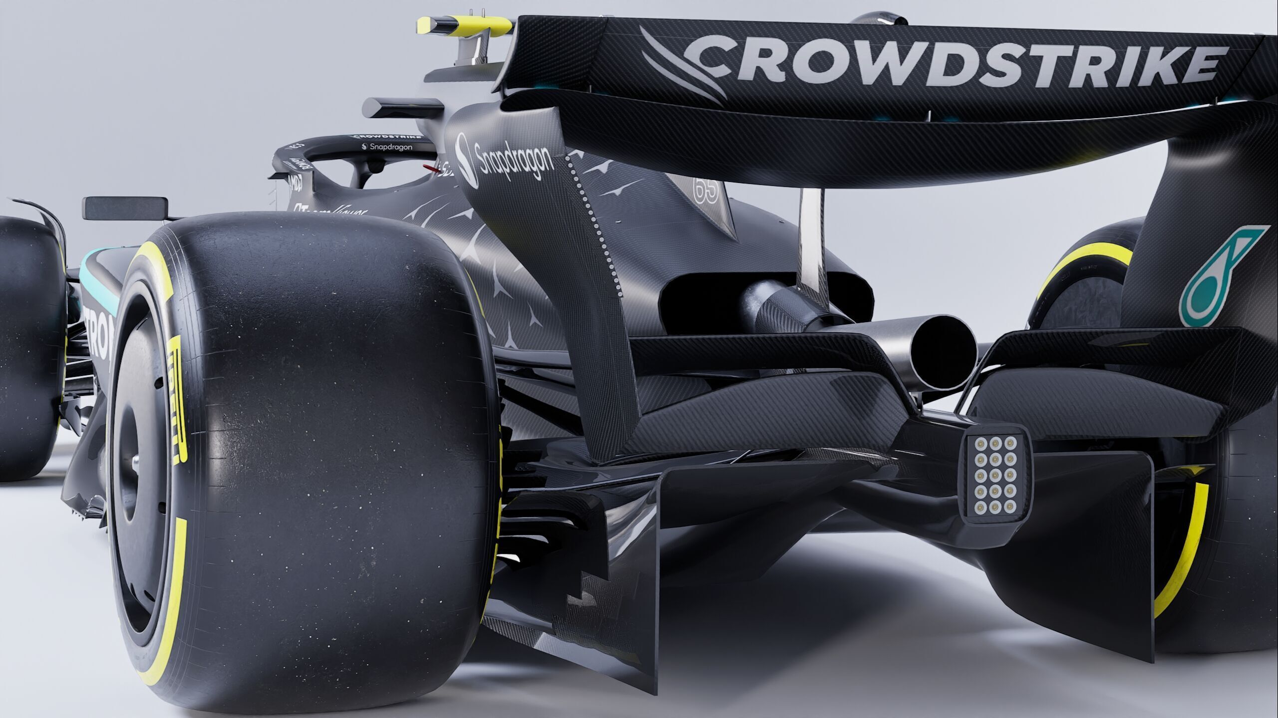 F1 2025 Mercedes W16 Formula 1 Race Car Low-poly 3D model Low-poly 3D model_5