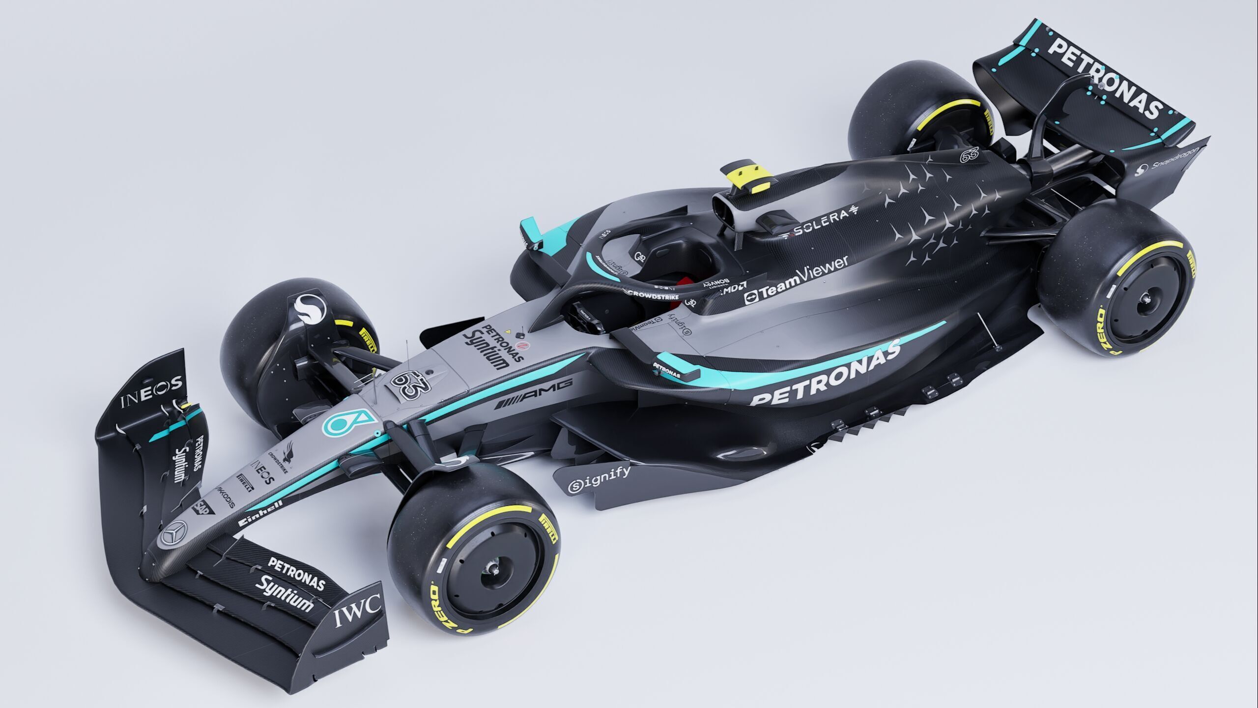 F1 2025 Mercedes W16 Formula 1 Race Car Low-poly 3D model Low-poly 3D model_10