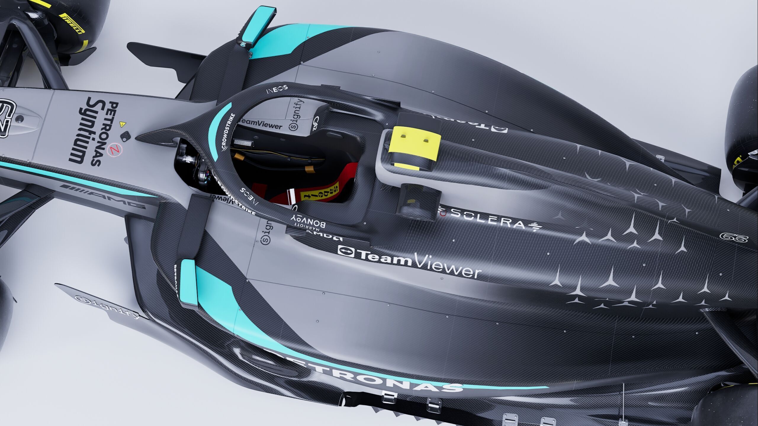 F1 2025 Mercedes W16 Formula 1 Race Car Low-poly 3D model Low-poly 3D model_14