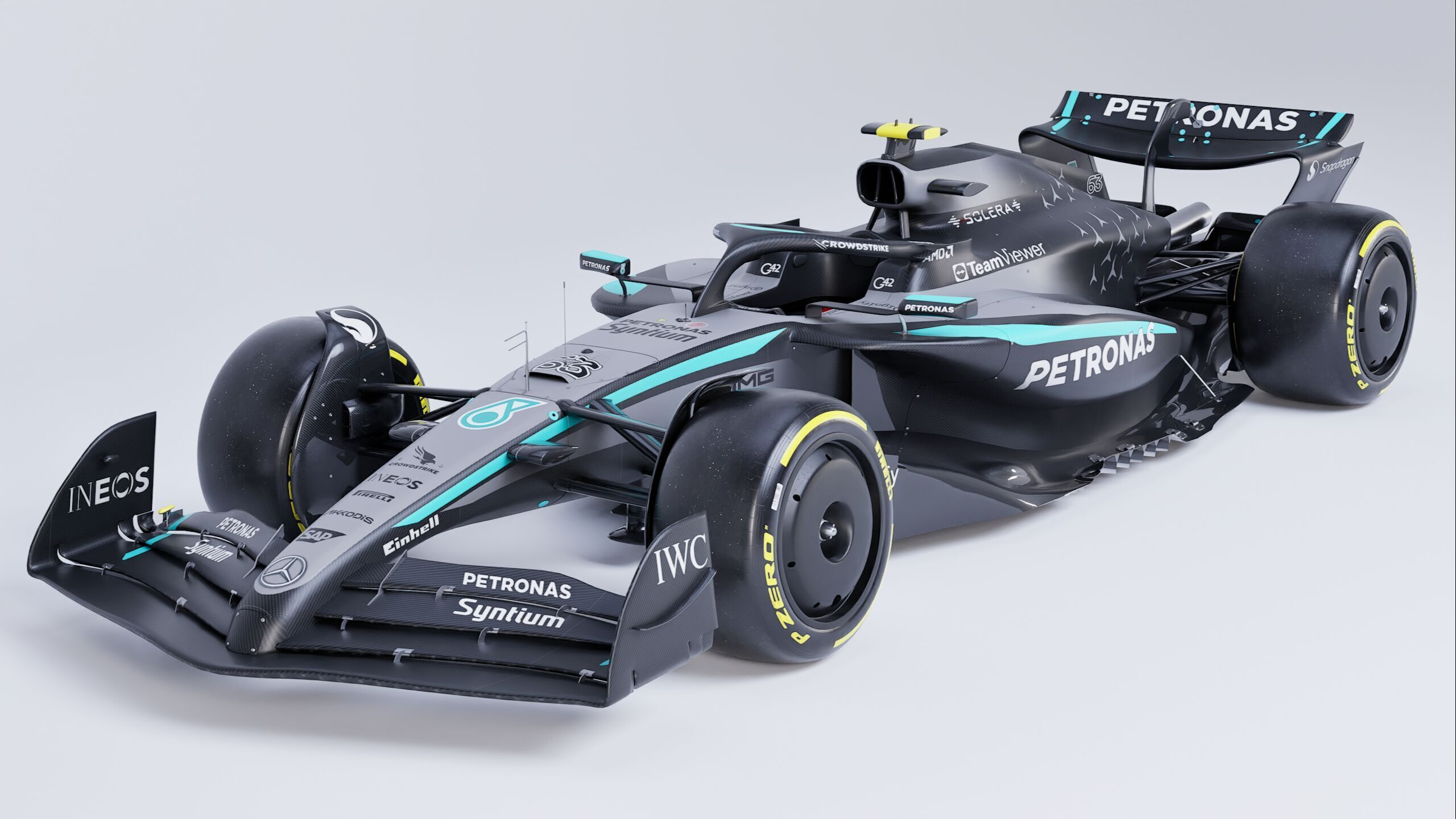 F1 2025 Mercedes W16 Formula 1 Race Car Low-poly 3D model Low-poly 3D model_4