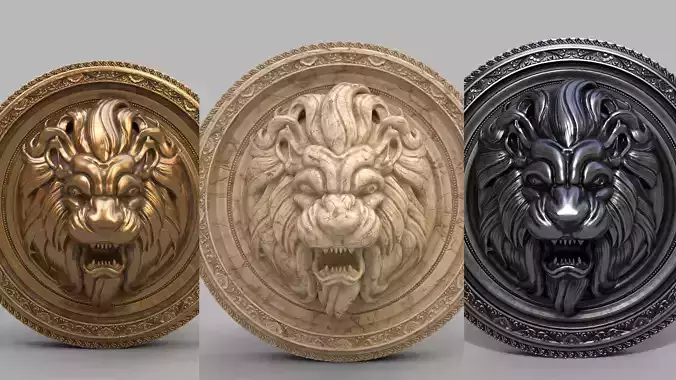lion face sculpture
