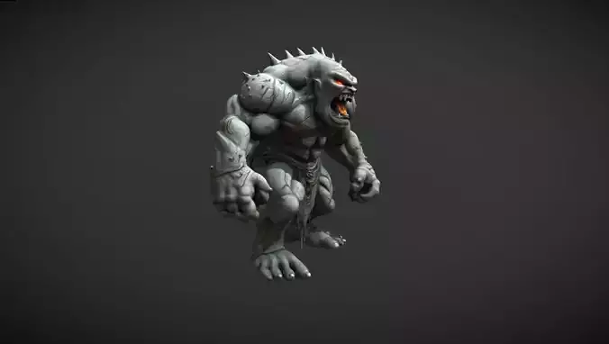 Ogre Giant Warrior Monster Game Ready