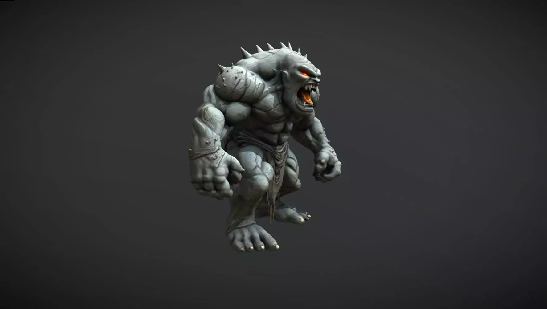Ogre Giant Warrior Monster Game Ready Low-poly 3D model_0