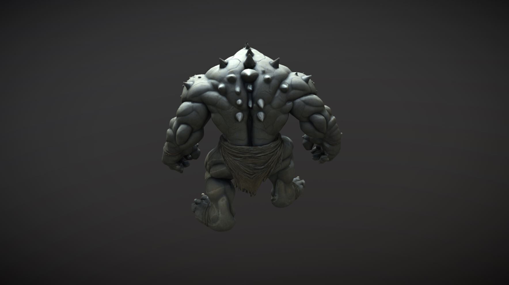 Ogre Giant Warrior Monster Game Ready Low-poly 3D model_1