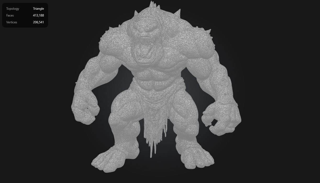 Ogre Giant Warrior Monster Game Ready Low-poly 3D model_3