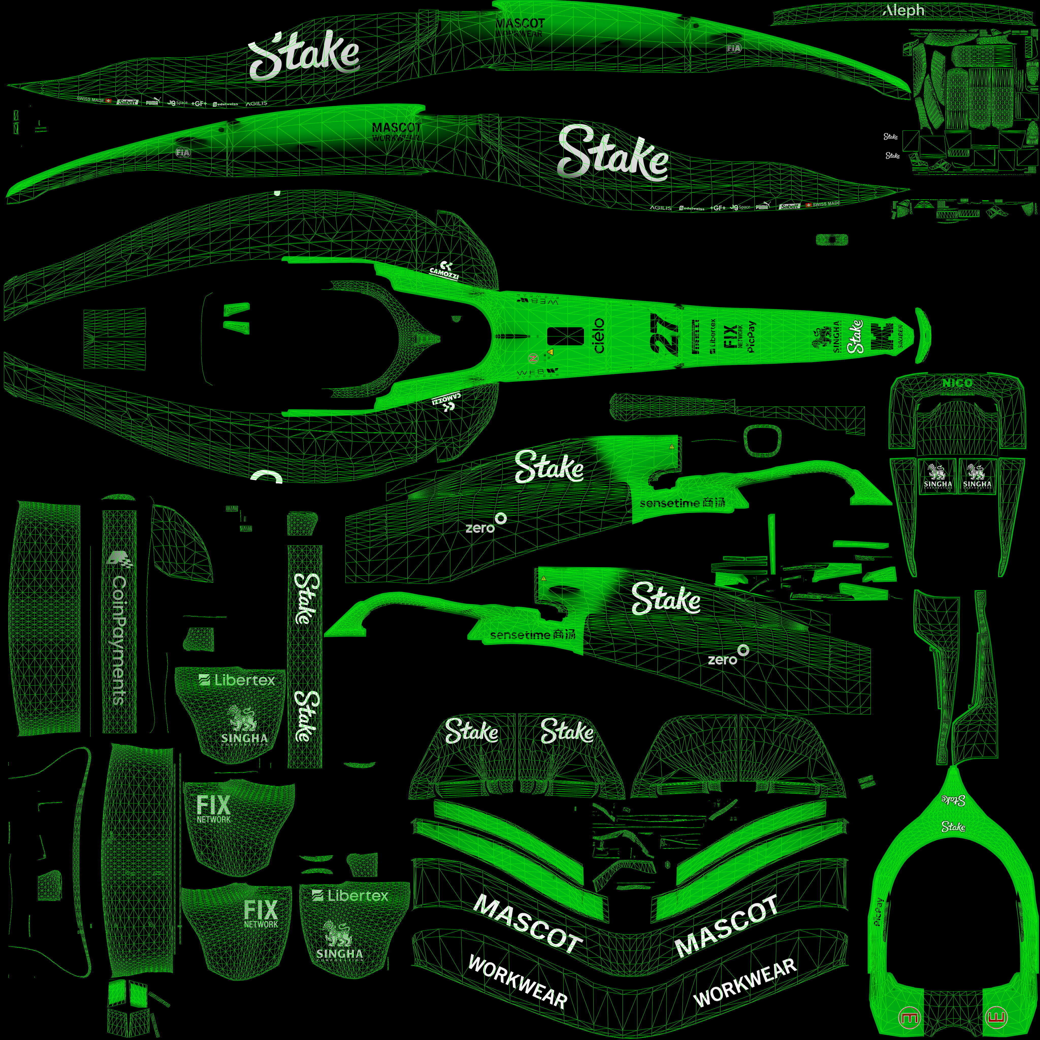 F1 2025 Sauber C45 Formula 1 Race Car Low-poly 3D model Low-poly 3D model_15