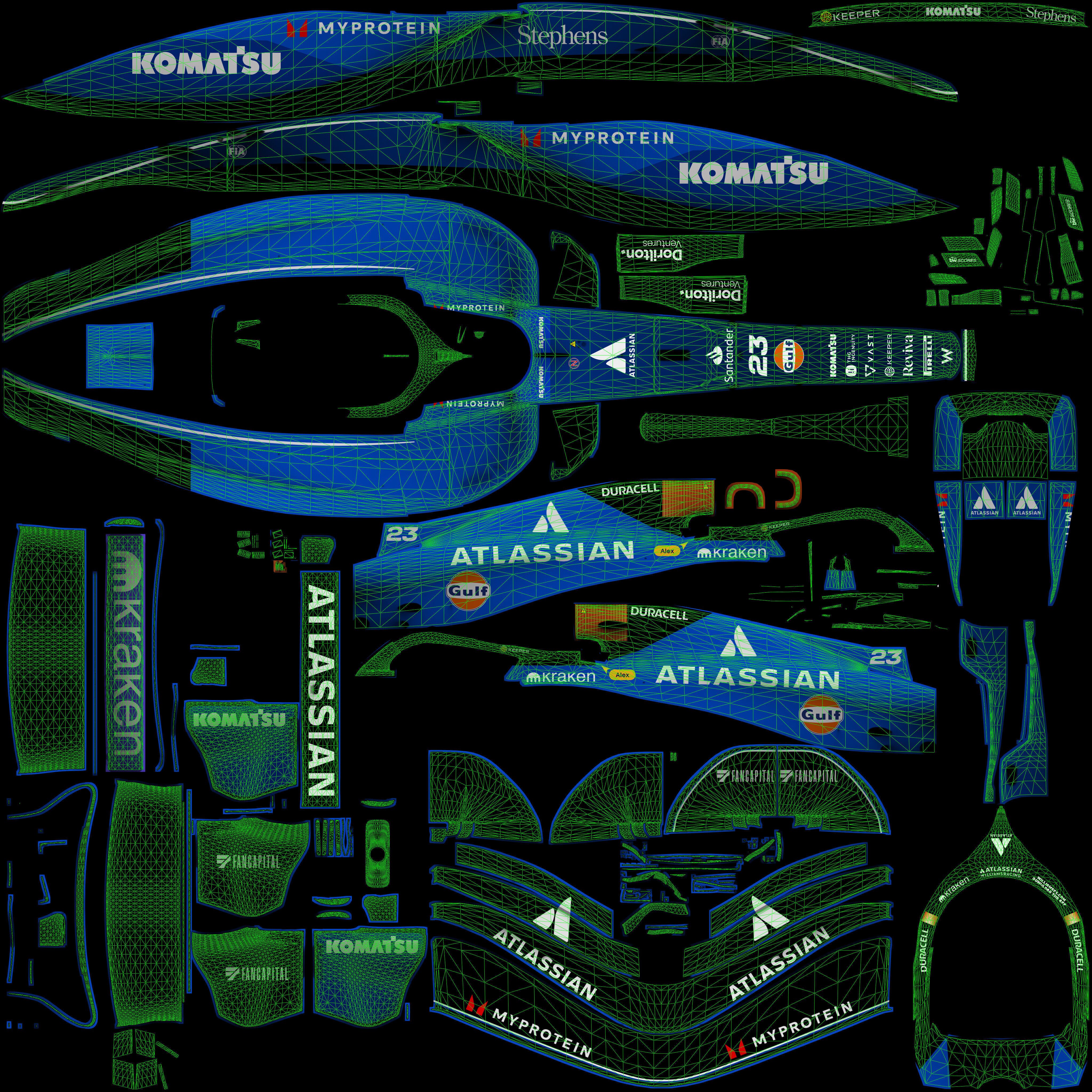 F1 2025 Williams FW47 Formula 1 Race Car Low-poly 3D model Low-poly 3D model_15