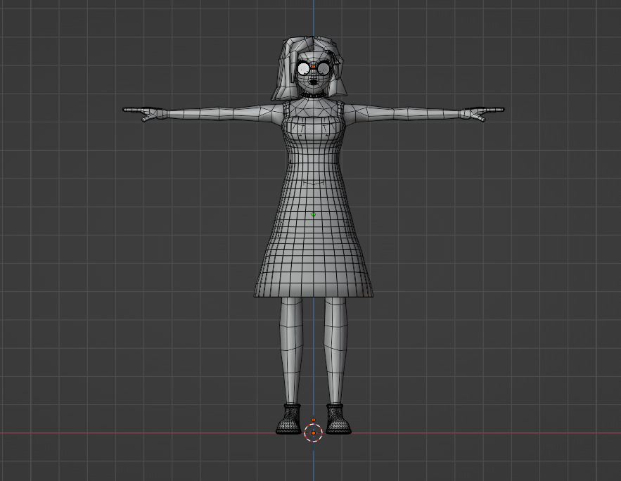 Game ready low poly 3D girl Low-poly 3D model_5