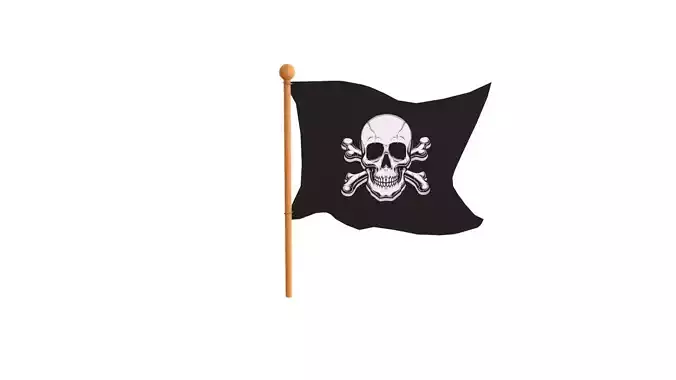 Low-Poly Pirate flag
