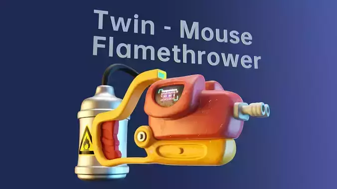 cartoon game prop gun weapons and flamethrowers in animal shapes 3D model