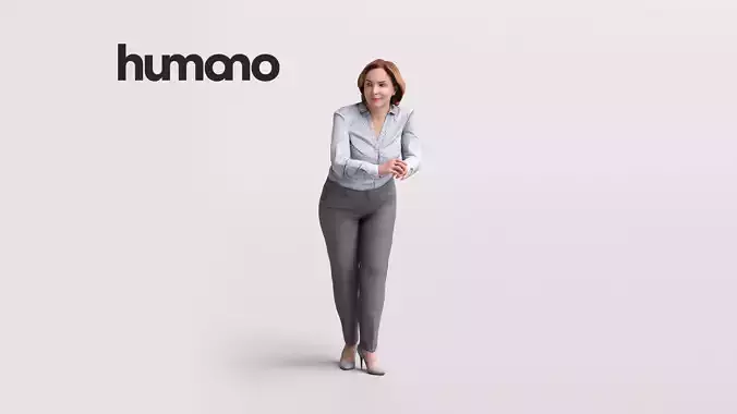Humano Woman leaning on the railing -2501-094-5639 3D model