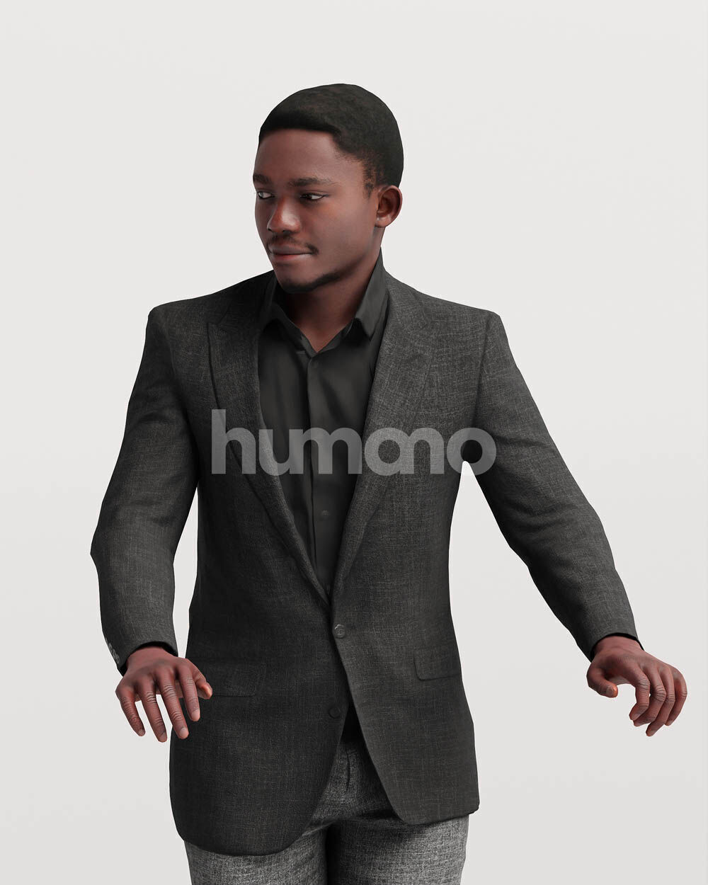 Humano Man leaning on the railing -2501-064-4958 3D model_10