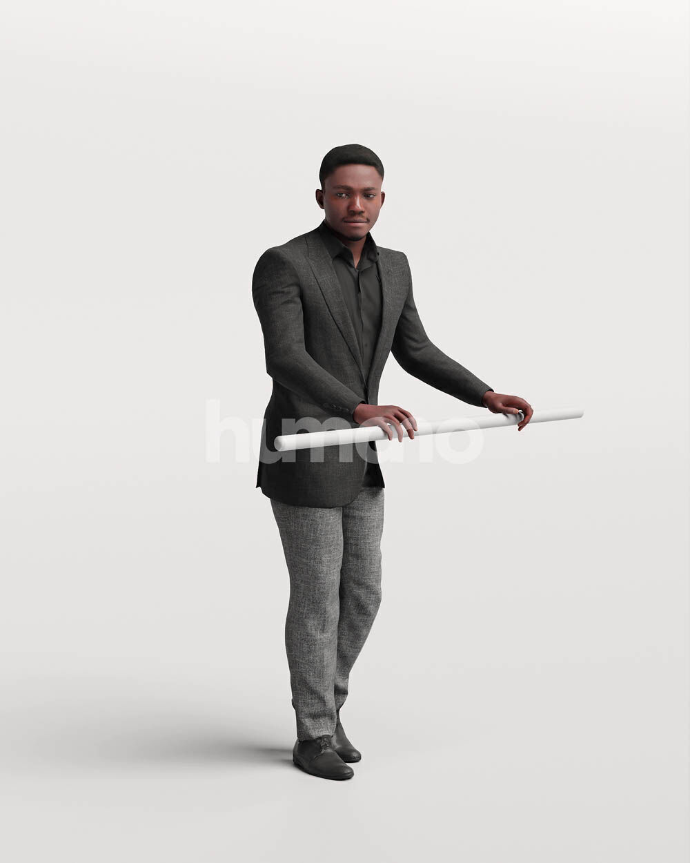 Humano Man leaning on the railing -2501-064-4958 3D model_6