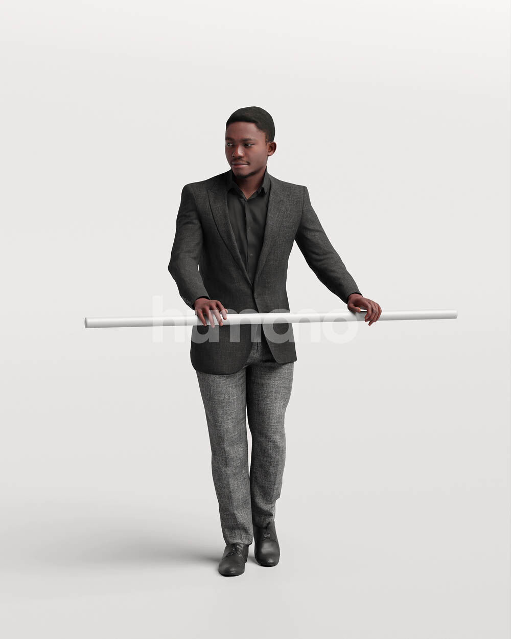 Humano Man leaning on the railing -2501-064-4958 3D model_4