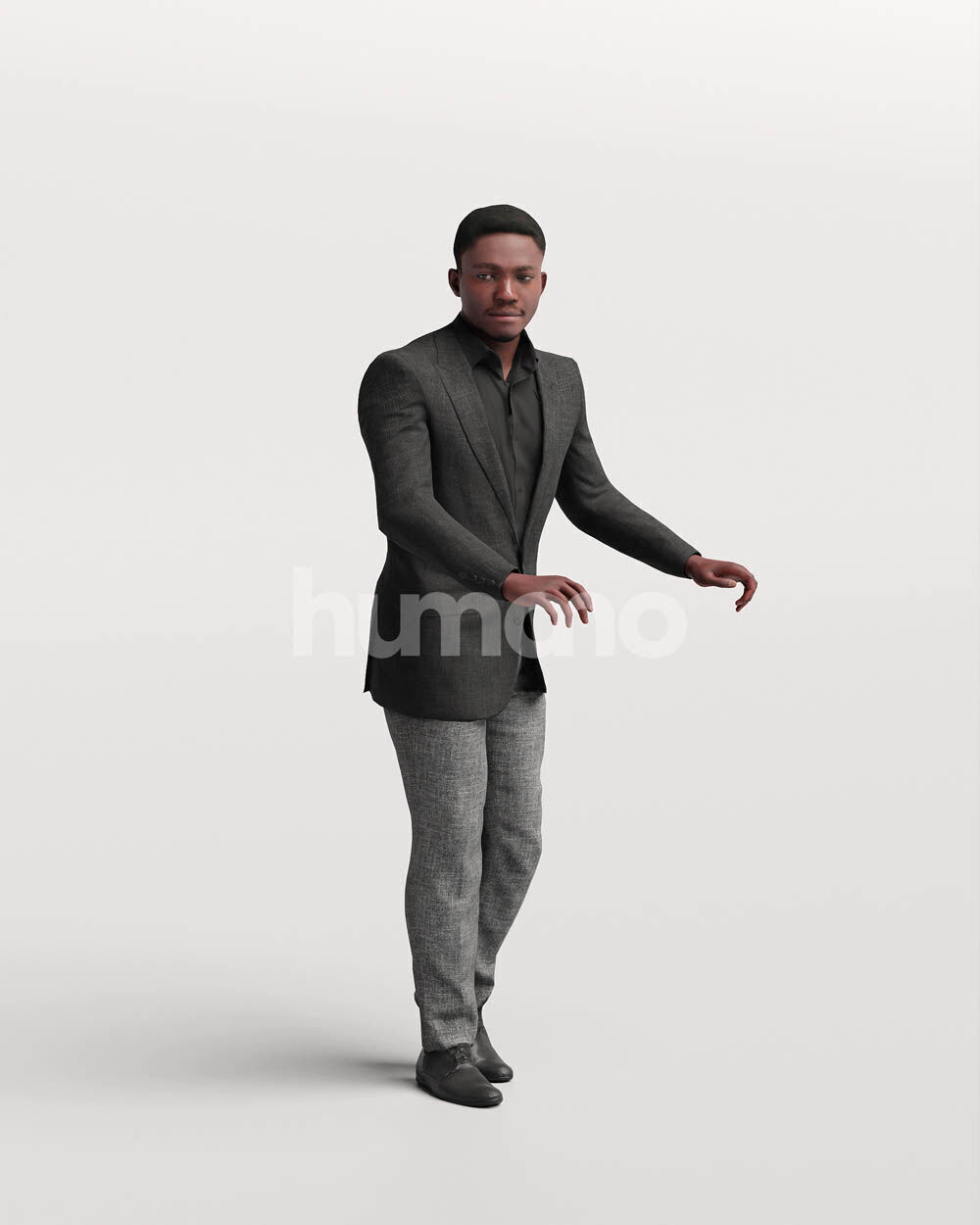 Humano Man leaning on the railing -2501-064-4958 3D model_7