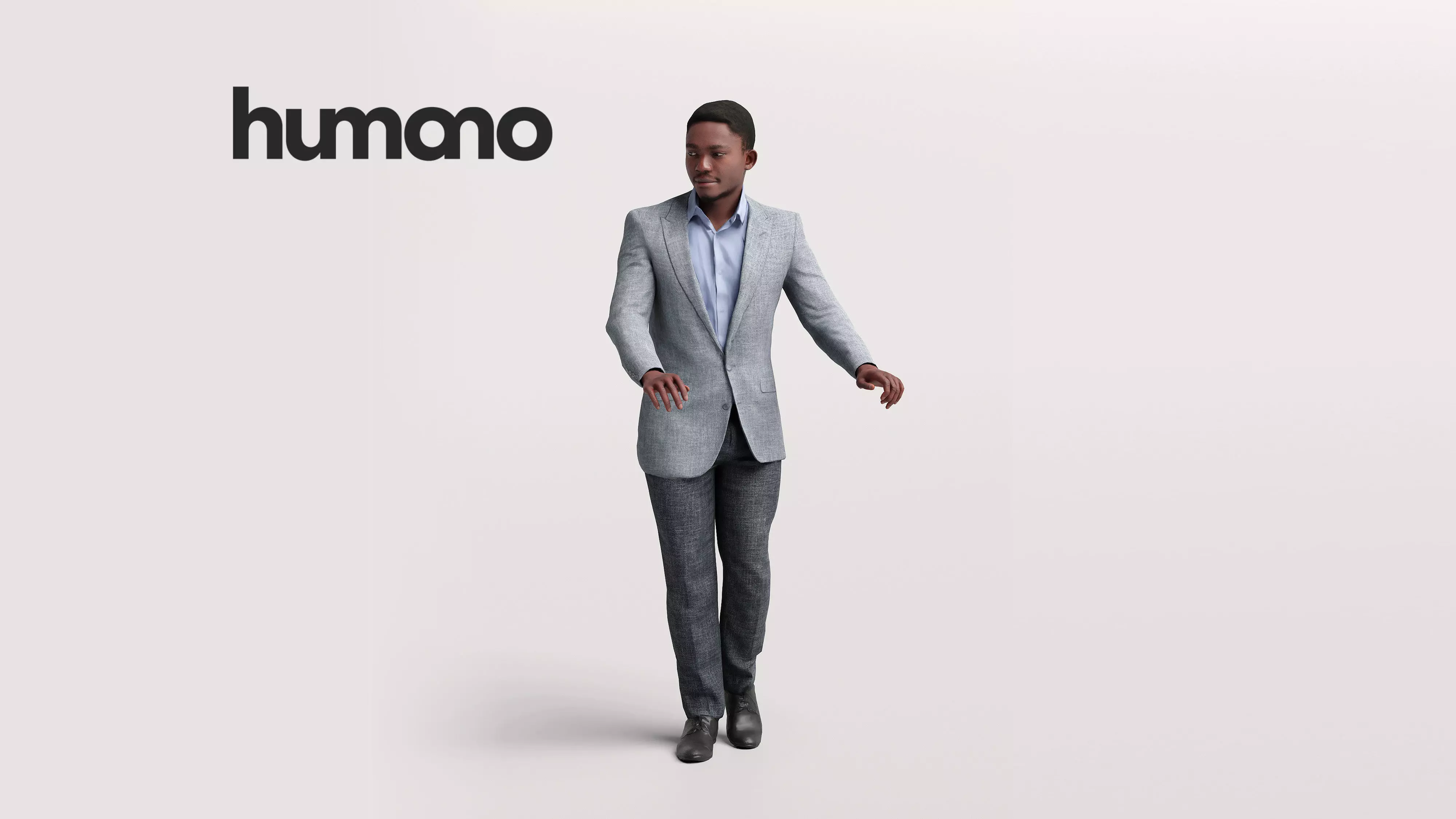 Humano Man leaning on the railing -2501-064-4958 3D model_0