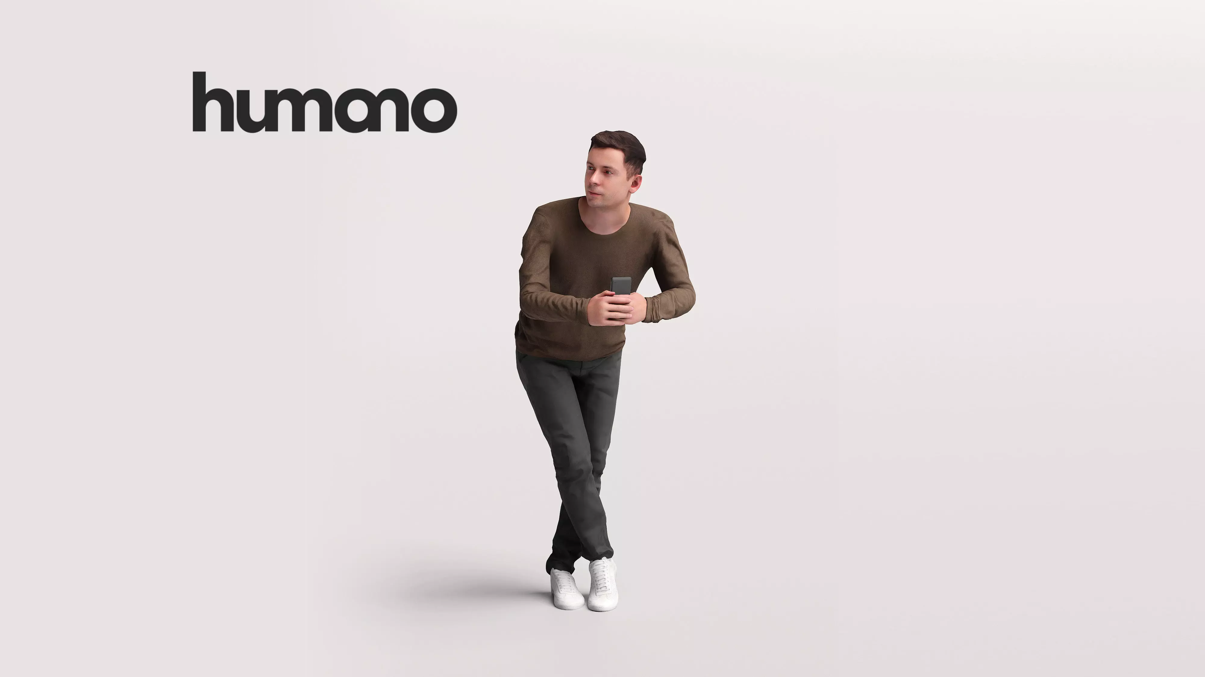 Humano Man leaning on the railing -2501-053-2188 3D model_0