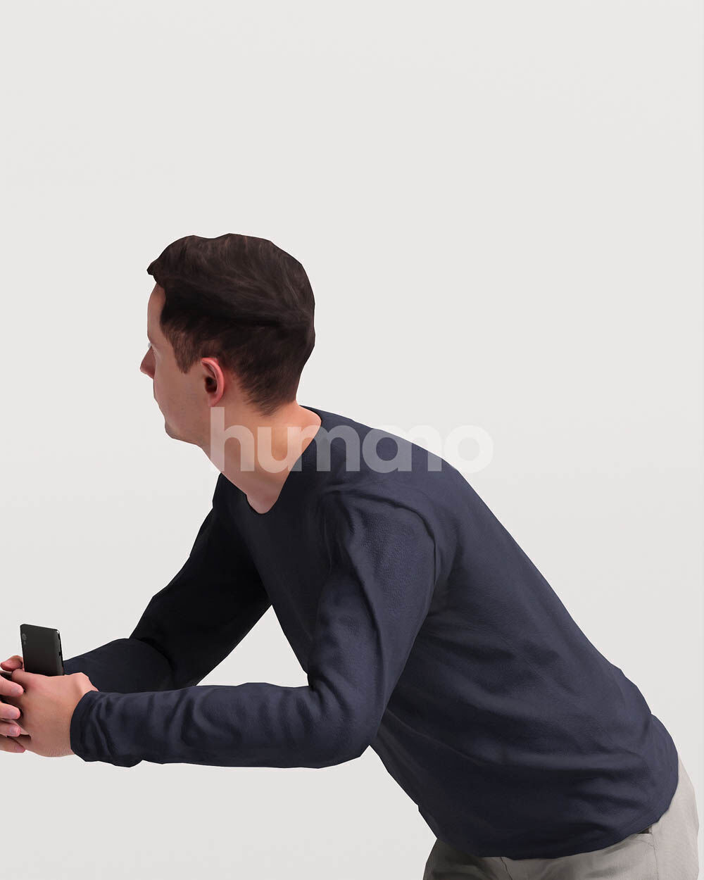 Humano Man leaning on the railing -2501-053-2188 3D model_11