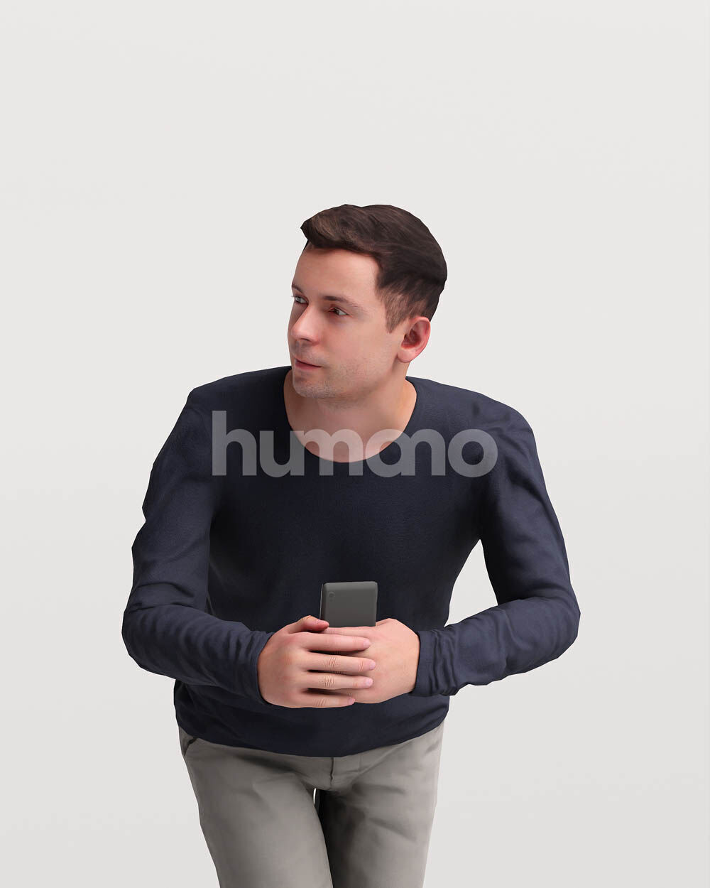 Humano Man leaning on the railing -2501-053-2188 3D model_10