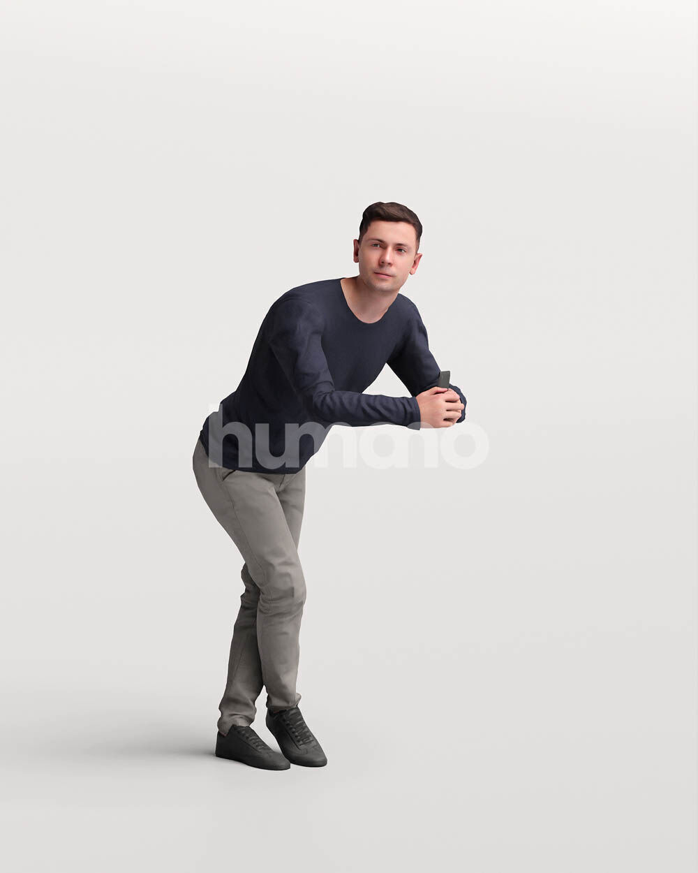 Humano Man leaning on the railing -2501-053-2188 3D model_6