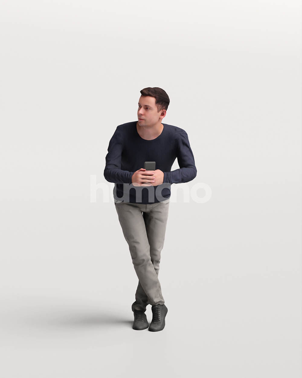 Humano Man leaning on the railing -2501-053-2188 3D model_8