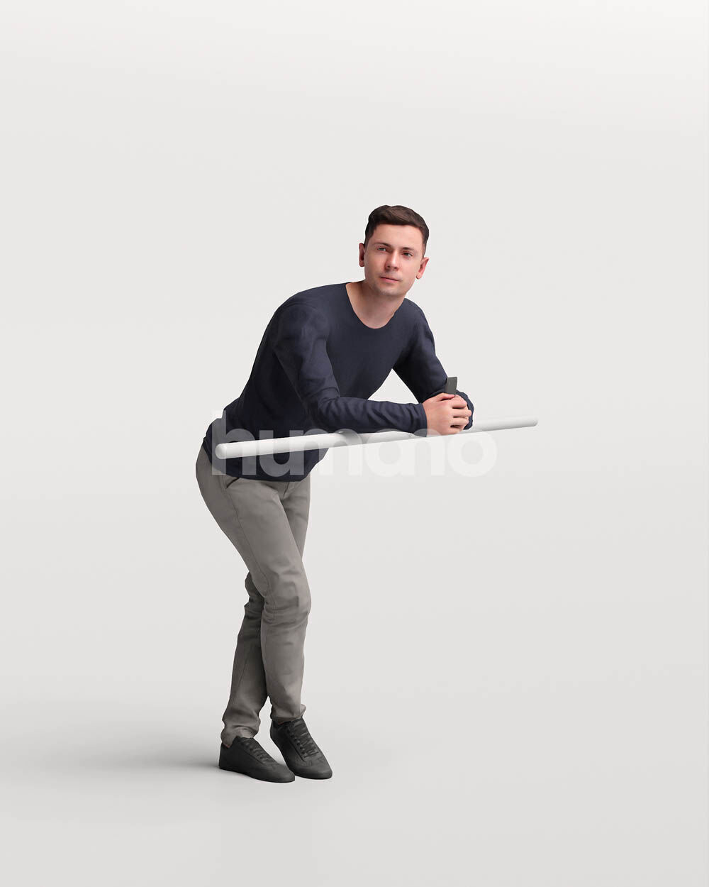 Humano Man leaning on the railing -2501-053-2188 3D model_7