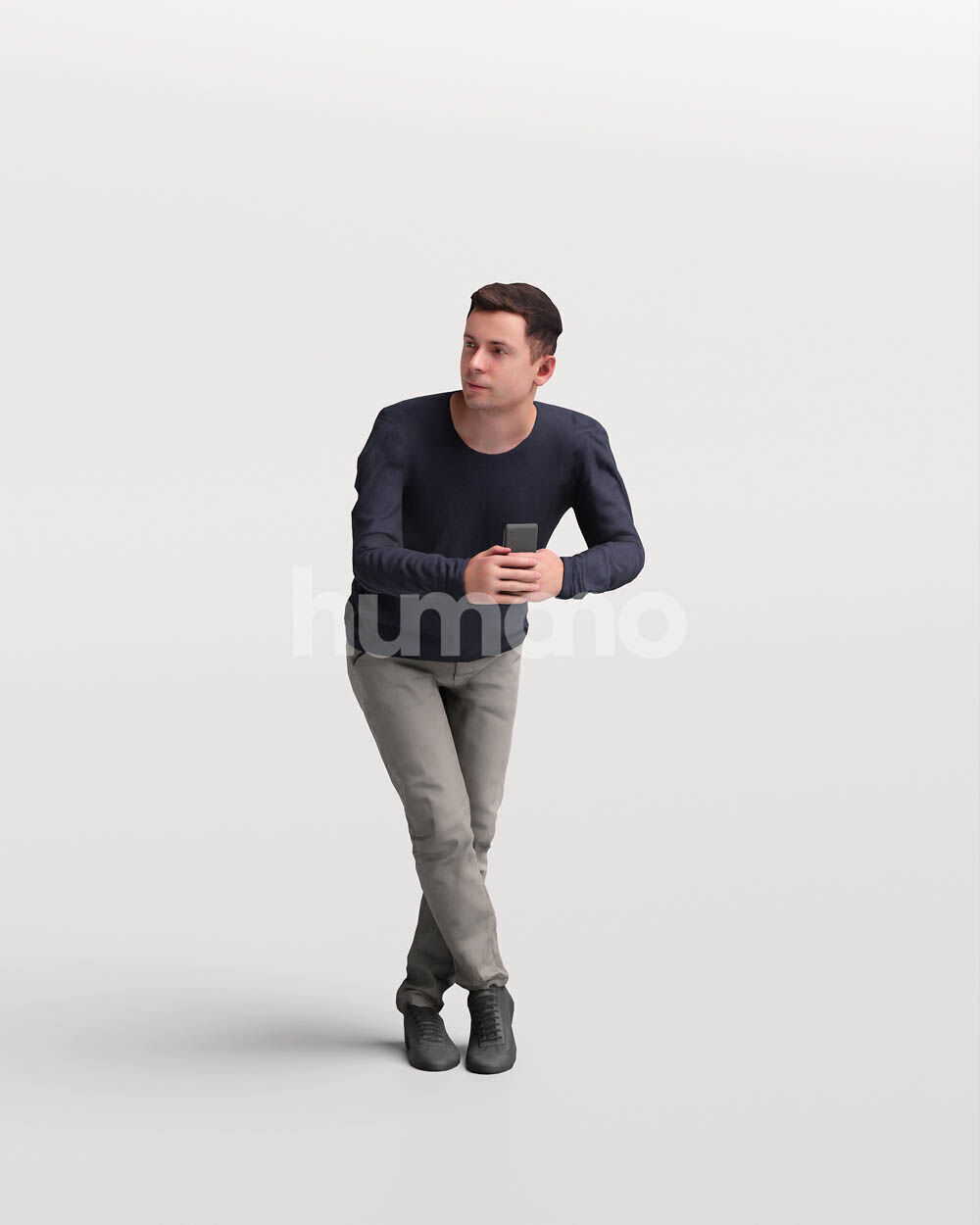 Humano Man leaning on the railing -2501-053-2188 3D model_4