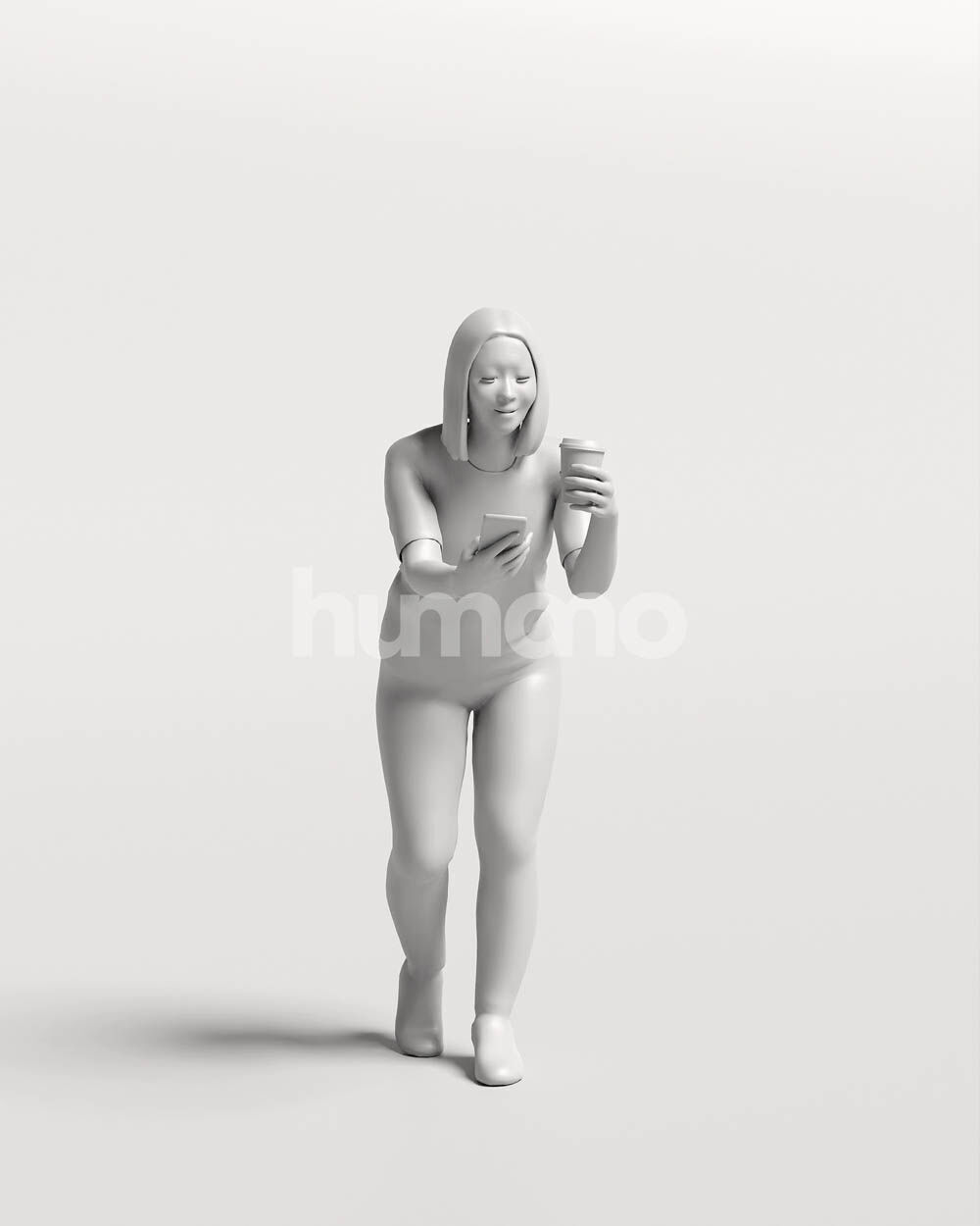 Humano Woman leaning on the railing -2501-048-3659 3D model_3