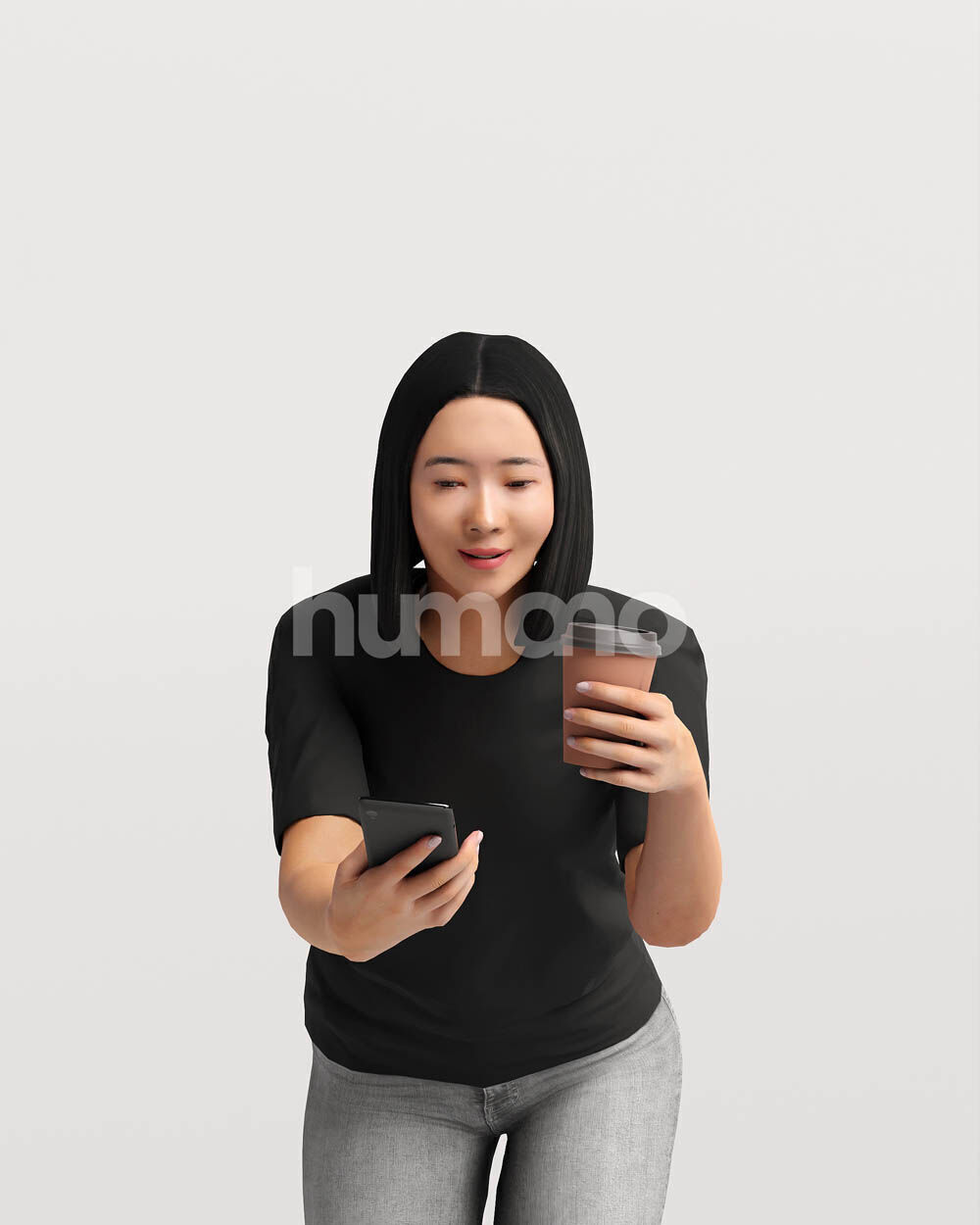 Humano Woman leaning on the railing -2501-048-3659 3D model_10