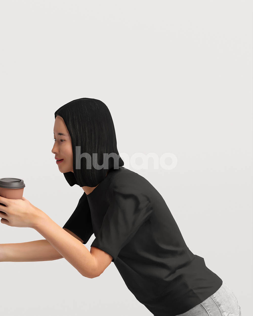 Humano Woman leaning on the railing -2501-048-3659 3D model_11