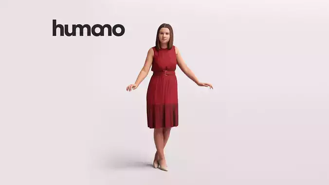Humano Woman leaning on the railing -2501-045-5987 3D model