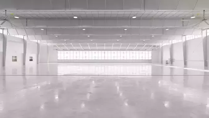 Airplane Hangar Interior 18 Low-poly 3D model
